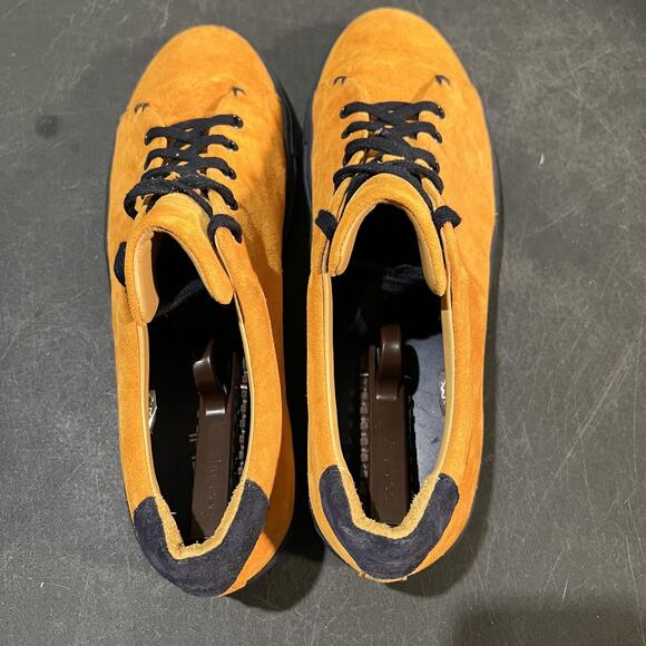 AZZUL Shoes Mens Size 13 Orange Suede Black Handmade Portugal Casual Low Top main image 6